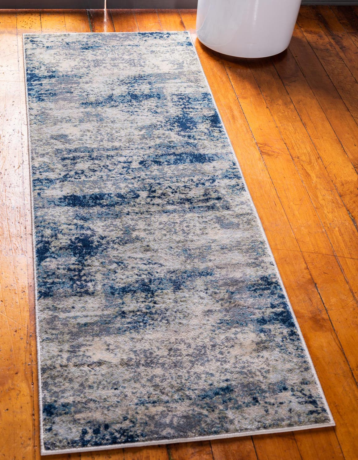 Navy Blue 2' x 6' Mystic Runner Area Rug 100% Polypropylene Abstract Modern Carpet for Living Rooms, Dining, Bedrooms, Office for Sale at Rug Engine