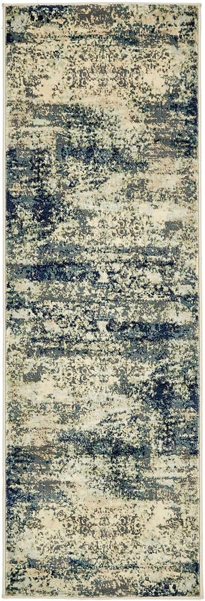 Navy Blue 2' x 6' Mystic Runner Area Rug 100% Polypropylene Abstract Modern Carpet for Living Rooms, Dining, Bedrooms, Office for Sale at Rug Engine