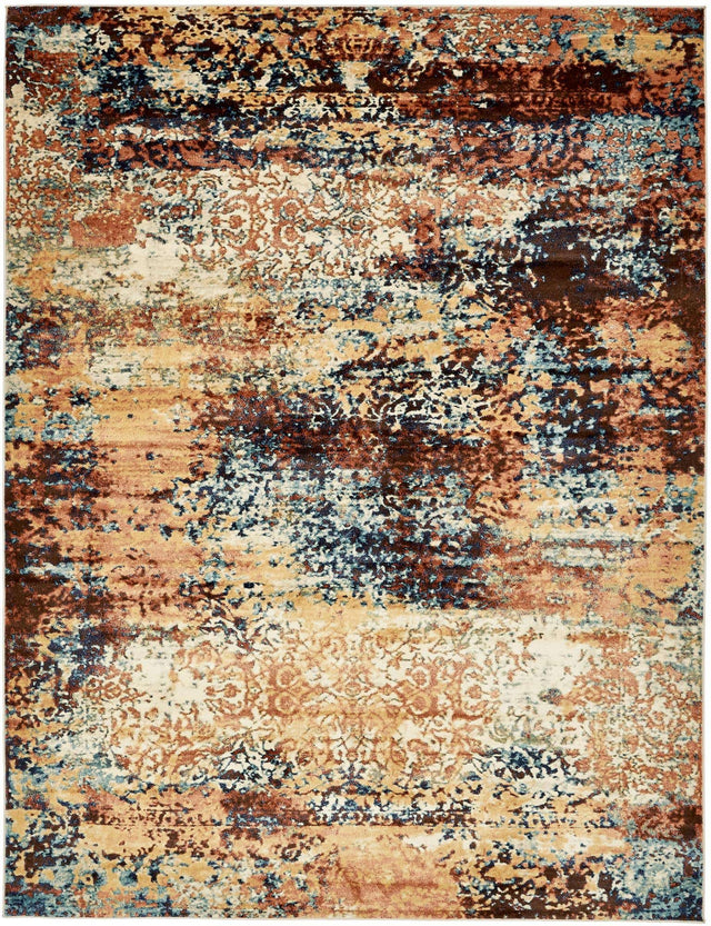 Brick Red 9' x 12' 2 Mystic Rectangle Area Rug 100% Polypropylene Abstract Modern Carpet for Living Rooms, Dining, Bedrooms, Office for Sale at Rug Engine