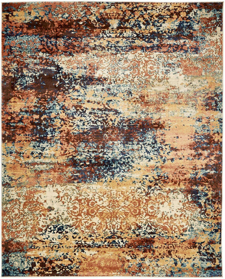 Brick Red 8' x 10' Mystic Rectangle Area Rug 100% Polypropylene Abstract Modern Carpet for Living Rooms, Dining, Bedrooms, Office for Sale at Rug Engine