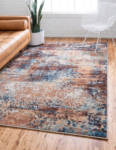 Brick Red 4' 1 x 6' 1 Mystic Rectangle Area Rug 100% Polypropylene Abstract Modern Carpet for Living Rooms, Dining, Bedrooms, Office for Sale at Rug Engine