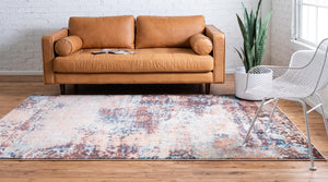 Brick Red 5' 1 x 8' Mystic Rectangle Area Rug 100% Polypropylene Abstract Modern Carpet for Living Rooms, Dining, Bedrooms, Office for Sale at Rug Engine