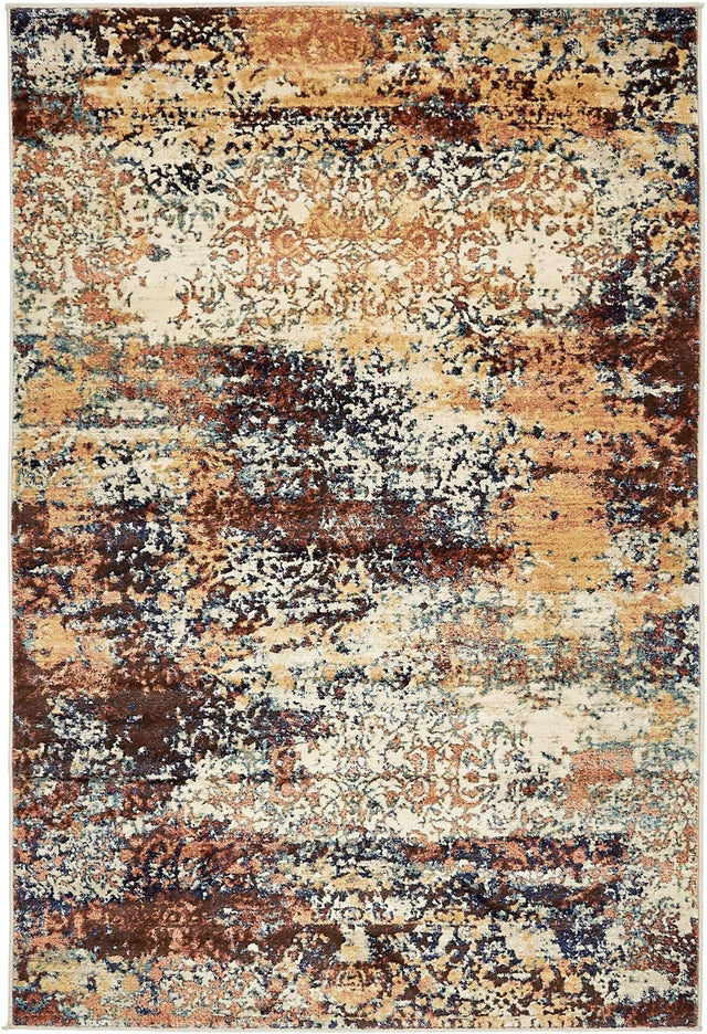 Brick Red 4' 1 x 6' 1 Mystic Rectangle Area Rug 100% Polypropylene Abstract Modern Carpet for Living Rooms, Dining, Bedrooms, Office for Sale at Rug Engine