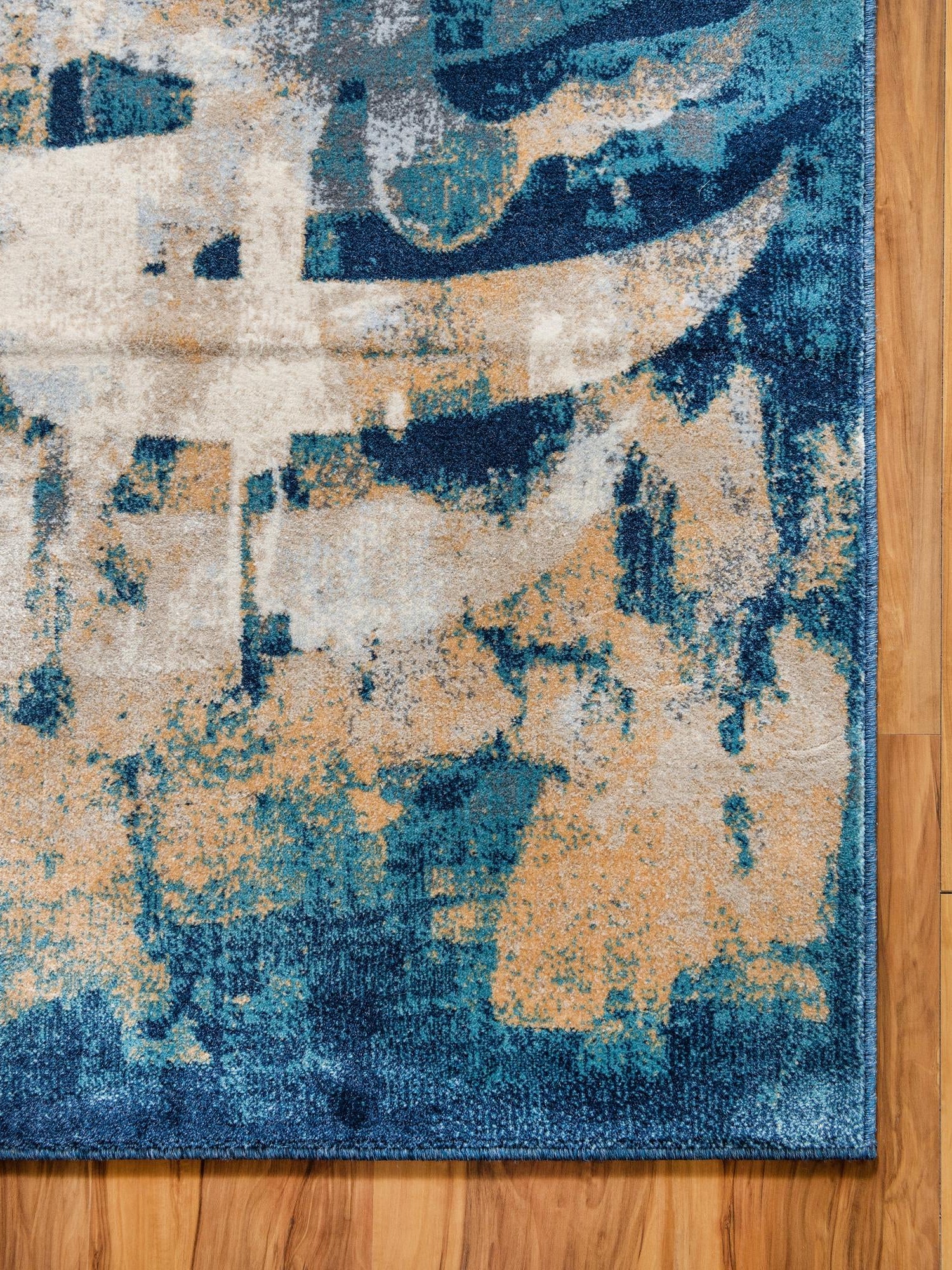Navy Blue 5' 1 x 8' Mystic Rectangle Area Rug 100% Polypropylene Abstract Modern Carpet for Living Rooms, Dining, Bedrooms, Office for Sale at Rug Engine