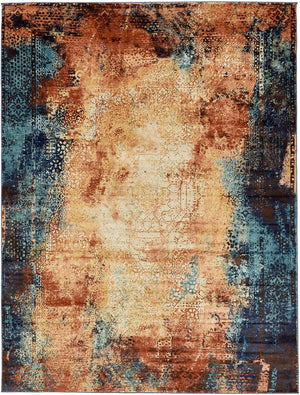 Brick Red 9' x 12' 2 Mystic Rectangle Area Rug 100% Polypropylene Abstract Modern Carpet for Living Rooms, Dining, Bedrooms, Office for Sale at Rug Engine