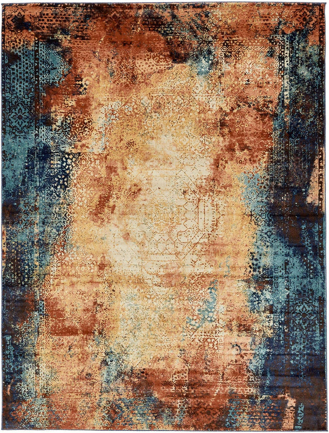 Brick Red 9' x 12' 2 Mystic Rectangle Area Rug 100% Polypropylene Abstract Modern Carpet for Living Rooms, Dining, Bedrooms, Office for Sale at Rug Engine
