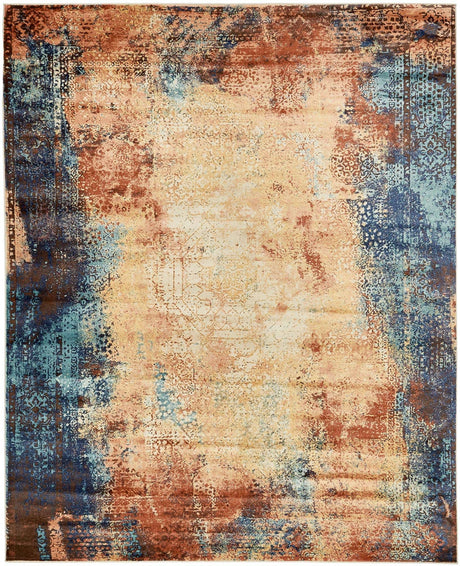 Brick Red 8' x 10' Mystic Rectangle Area Rug 100% Polypropylene Abstract Modern Carpet for Living Rooms, Dining, Bedrooms, Office for Sale at Rug Engine
