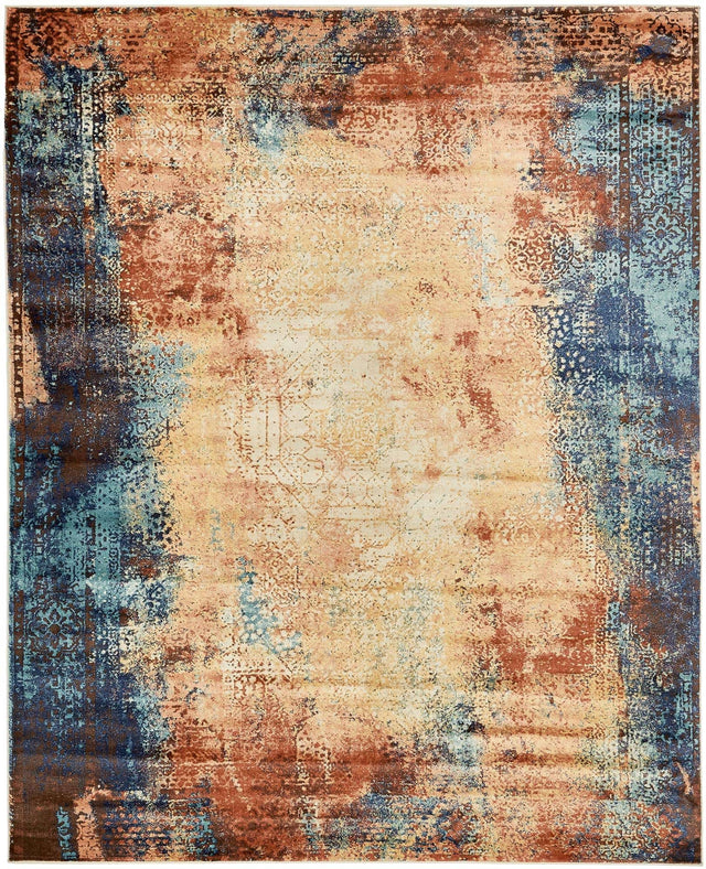 Brick Red 8' x 10' Mystic Rectangle Area Rug 100% Polypropylene Abstract Modern Carpet for Living Rooms, Dining, Bedrooms, Office for Sale at Rug Engine