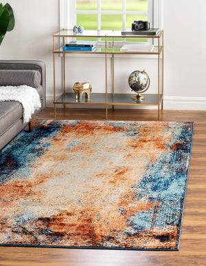 Brick Red 5' 1 x 8' Mystic Rectangle Area Rug 100% Polypropylene Abstract Modern Carpet for Living Rooms, Dining, Bedrooms, Office for Sale at Rug Engine