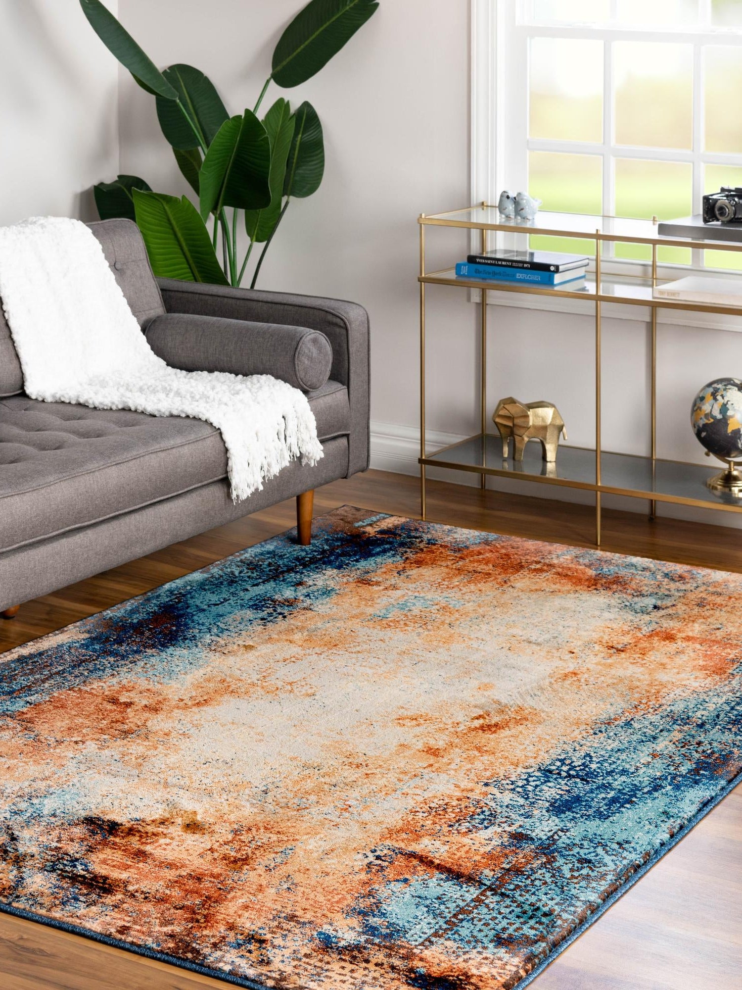 Brick Red 9' x 12' 2 Mystic Rectangle Area Rug 100% Polypropylene Abstract Modern Carpet for Living Rooms, Dining, Bedrooms, Office for Sale at Rug Engine