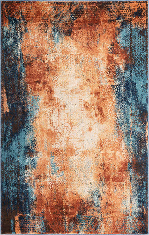 Brick Red 5' 1 x 8' Mystic Rectangle Area Rug 100% Polypropylene Abstract Modern Carpet for Living Rooms, Dining, Bedrooms, Office for Sale at Rug Engine