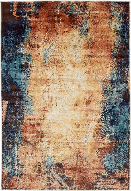 Brick Red 4' x 6' Mystic Rectangle Area Rug 100% Polypropylene Abstract Modern Carpet for Living Rooms, Dining, Bedrooms, Office for Sale at Rug Engine