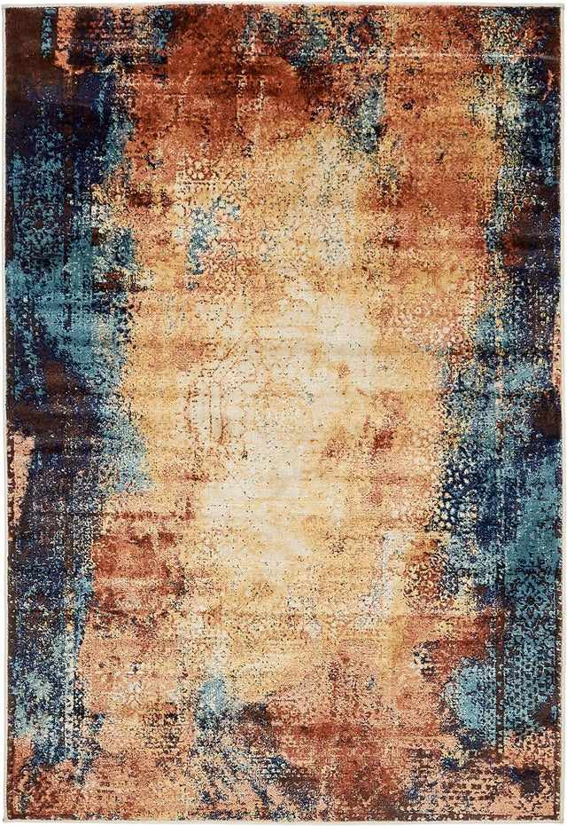 Brick Red 4' x 6' Mystic Rectangle Area Rug 100% Polypropylene Abstract Modern Carpet for Living Rooms, Dining, Bedrooms, Office for Sale at Rug Engine