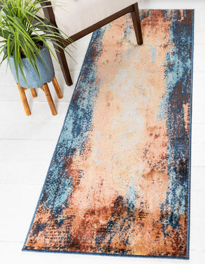 Brick Red 2' x 6' 1 Mystic Runner Area Rug 100% Polypropylene Abstract Modern Carpet for Living Rooms, Dining, Bedrooms, Office for Sale at Rug Engine