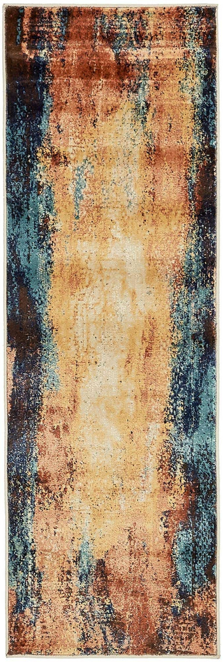 Brick Red 2' x 6' 1 Mystic Runner Area Rug 100% Polypropylene Abstract Modern Carpet for Living Rooms, Dining, Bedrooms, Office for Sale at Rug Engine