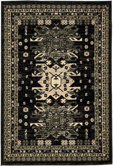 Black 4' 1 x 6' 1 Taftan Rectangle Area Rug