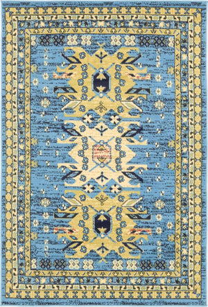 Light Blue 4' 1 x 6' 1 Taftan Rectangle Area Rug