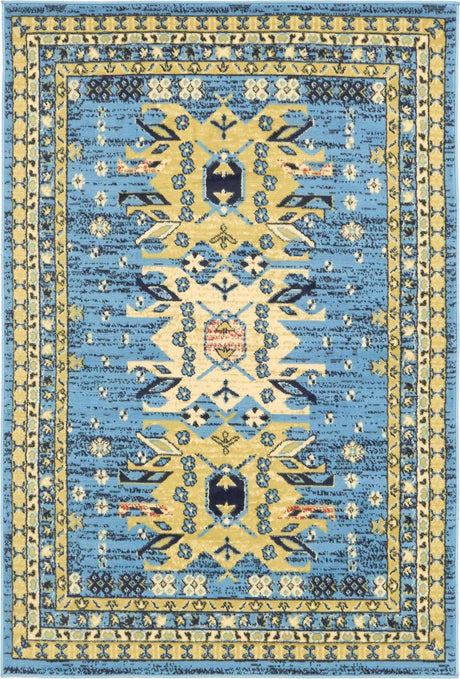 Light Blue 4' 1 x 6' 1 Taftan Rectangle Area Rug