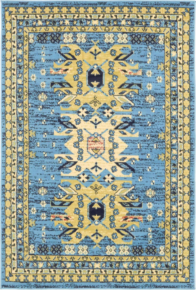 Light Blue 4' 1 x 6' 1 Taftan Rectangle Area Rug