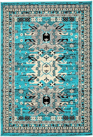 Turquoise 4' 1 x 6' 1 Taftan Rectangle Area Rug