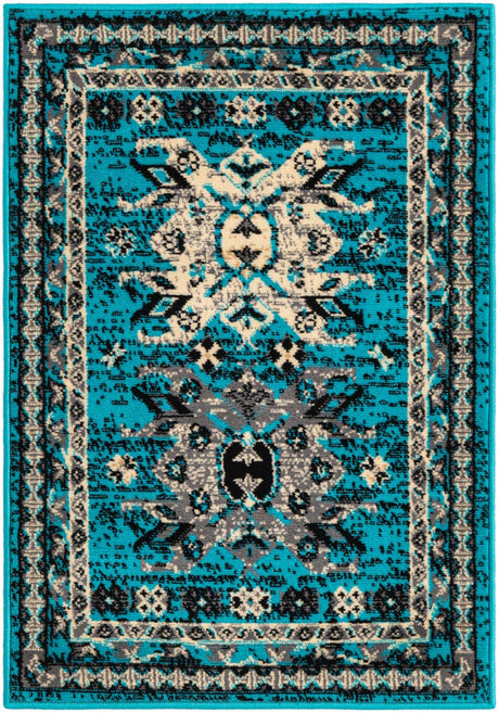 Turquoise 2' x 3' 1 Taftan Rectangle Area Rug