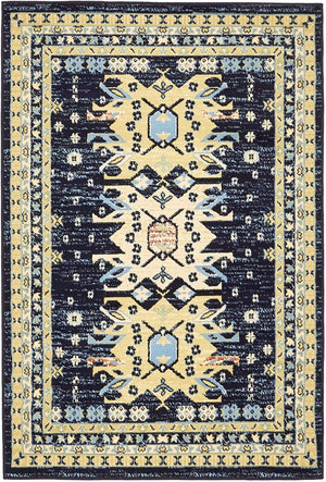 Navy Blue 4' 1 x 6' 1 Taftan Rectangle Area Rug