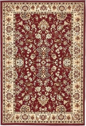Burgundy 4' 1 x 6' 1 Sialk Hill Rectangle Area Rug 100% Polypropylene Durable Easy Clean Classic Traditional Design Carpet for Interior Design for Sale at Rug Engine