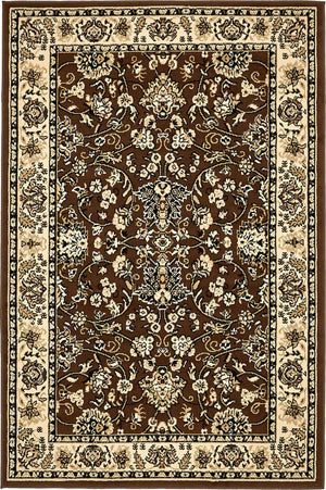 Brown 4' 1 x 6' 1 Sialk Hill Rectangle Area Rug 100% Polypropylene Durable Easy Clean Classic Traditional Design Carpet for Interior Design for Sale at Rug Engine