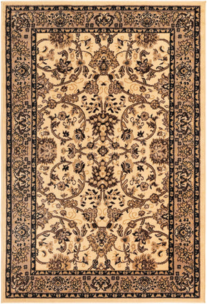 Ivory 4' 1 x 6' 1 Sialk Hill Rectangle Area Rug 100% Polypropylene Durable Easy Clean Classic Traditional Design Carpet for Interior Design for Sale at Rug Engine