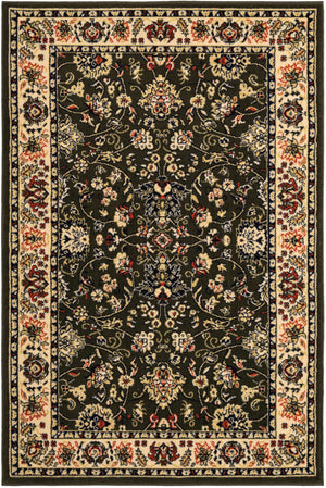 Green 4' 1 x 6' 1 Sialk Hill Rectangle Area Rug 100% Polypropylene Durable Easy Clean Classic Traditional Design Carpet for Interior Design for Sale at Rug Engine