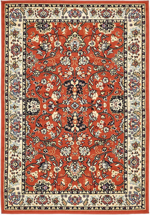 Terracotta 4' 1 x 6' 1 Sialk Hill Rectangle Area Rug 100% Polypropylene Durable Easy Clean Classic Traditional Design Carpet for Interior Design for Sale at Rug Engine