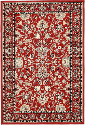 Red 4' 1 x 6' 1 Sialk Hill Rectangle Area Rug 100% Polypropylene Durable Easy Clean Classic Traditional Design Carpet for Interior Design for Sale at Rug Engine