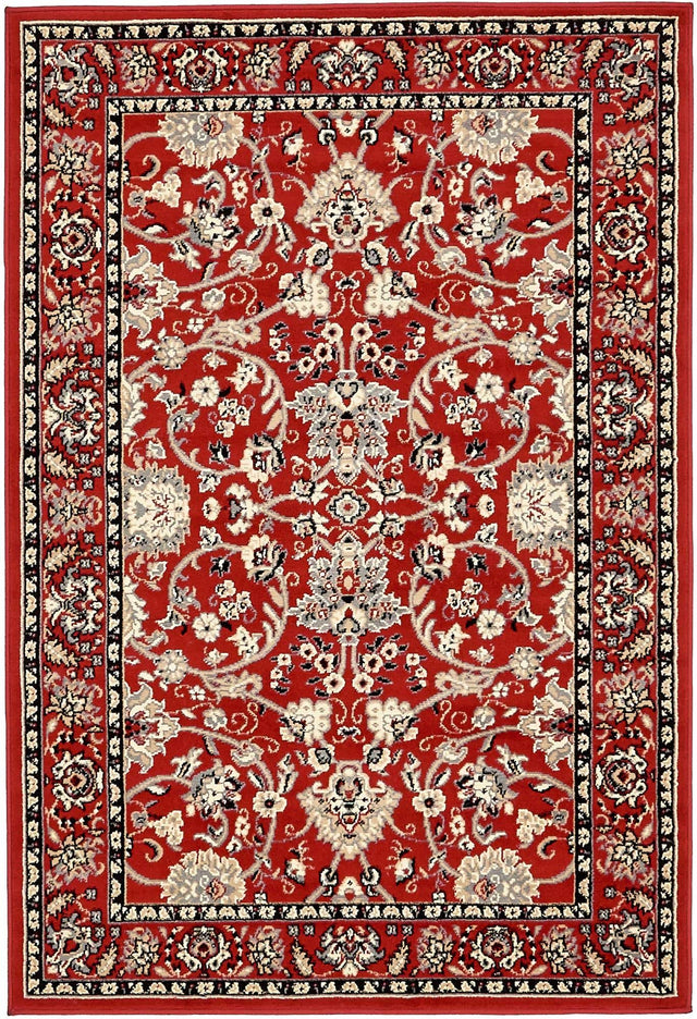 Red 4' 1 x 6' 1 Sialk Hill Rectangle Area Rug 100% Polypropylene Durable Easy Clean Classic Traditional Design Carpet for Interior Design for Sale at Rug Engine