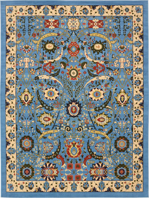 Blue 10' x 13' 1 Espahan Rectangle Area Rug 100% Polypropylene Stain Resistant Carpet With Cotton Backing Vivid Colorful Traditional Interior Design for Sale at Rug Engine