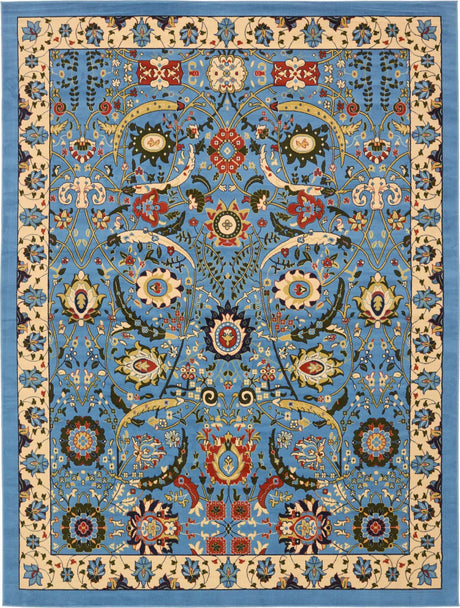 Blue 10' x 13' 1 Espahan Rectangle Area Rug 100% Polypropylene Stain Resistant Carpet With Cotton Backing Vivid Colorful Traditional Interior Design for Sale at Rug Engine
