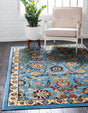Blue 4' 1 x 6' 1 Espahan Rectangle Area Rug 100% Polypropylene Stain Resistant Carpet With Cotton Backing Vivid Colorful Traditional Interior Design for Sale at Rug Engine