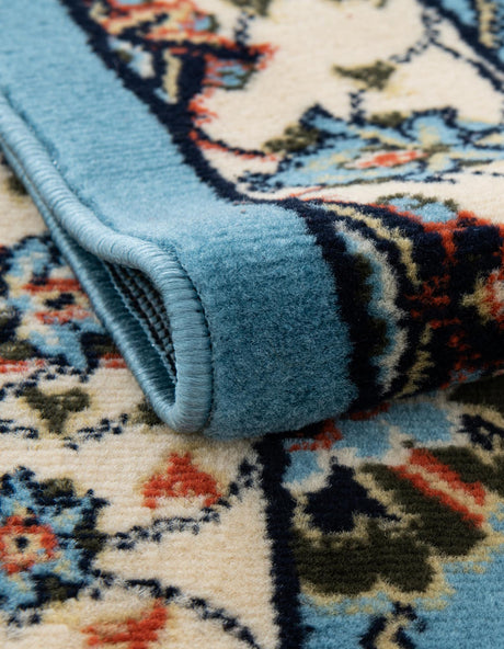 Blue 7' 10 x 10' Espahan Rectangle Area Rug 100% Polypropylene Stain Resistant Carpet With Cotton Backing Vivid Colorful Traditional Interior Design for Sale at Rug Engine