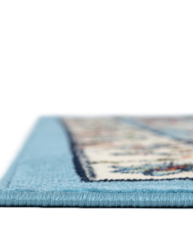 Blue 6' 1 x 9' Espahan Rectangle Area Rug 100% Polypropylene Stain Resistant Carpet With Cotton Backing Vivid Colorful Traditional Interior Design for Sale at Rug Engine
