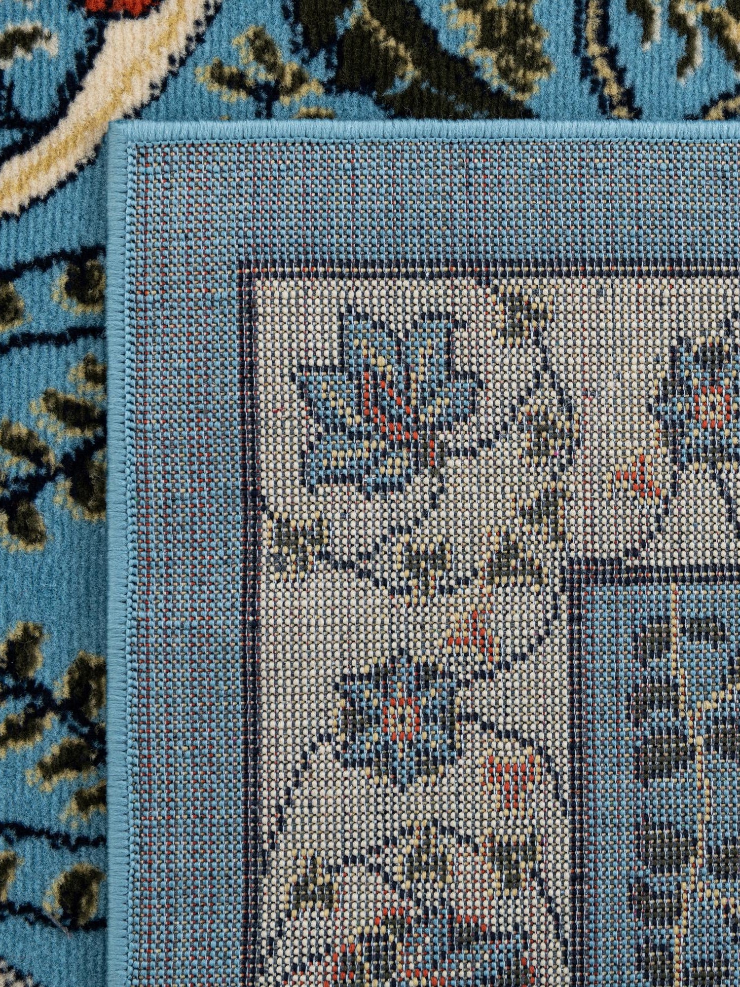 Blue 7' 1 x 10' Espahan Rectangle Area Rug 100% Polypropylene Stain Resistant Carpet With Cotton Backing Vivid Colorful Traditional Interior Design for Sale at Rug Engine
