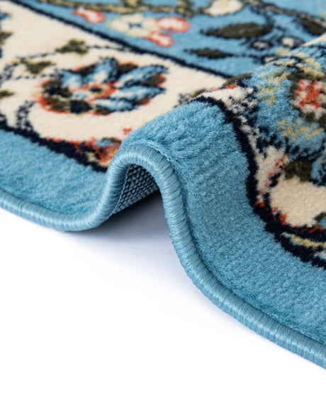 Blue 7' 10 x 7' 10 Espahan Square Area Rug 100% Polypropylene Stain Resistant Carpet With Cotton Backing Vivid Colorful Traditional Interior Design for Sale at Rug Engine
