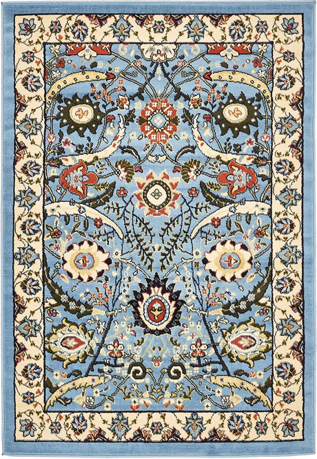 Blue 4' 1 x 6' 1 Espahan Rectangle Area Rug 100% Polypropylene Stain Resistant Carpet With Cotton Backing Vivid Colorful Traditional Interior Design for Sale at Rug Engine