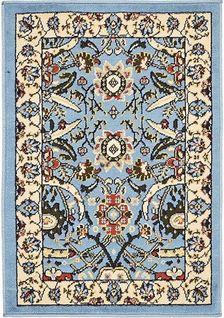 Blue 2' x 3' 1 Espahan Rectangle Area Rug 100% Polypropylene Stain Resistant Carpet With Cotton Backing Vivid Colorful Traditional Interior Design for Sale at Rug Engine