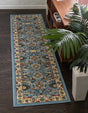 Blue 2' 7 x 10' Espahan Runner Area Rug 100% Polypropylene Stain Resistant Carpet With Cotton Backing Vivid Colorful Traditional Interior Design for Sale at Rug Engine
