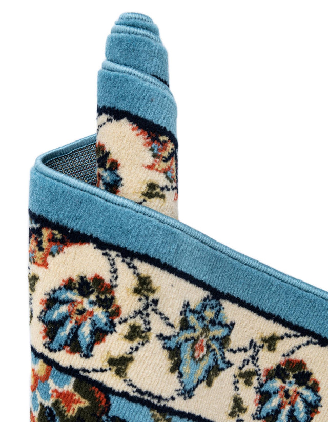 Blue 2' 7 x 10' Espahan Runner Area Rug 100% Polypropylene Stain Resistant Carpet With Cotton Backing Vivid Colorful Traditional Interior Design for Sale at Rug Engine