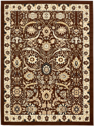 Brown 10' x 13' 1 Espahan Rectangle Area Rug 100% Polypropylene Stain Resistant Carpet With Cotton Backing Vivid Colorful Traditional Interior Design for Sale at Rug Engine