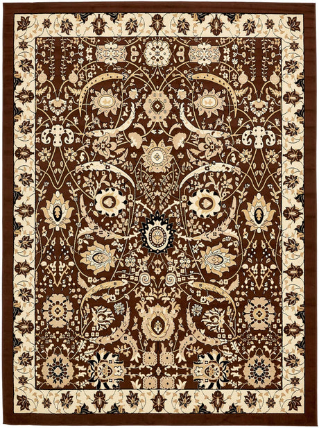 Brown 10' x 13' 1 Espahan Rectangle Area Rug 100% Polypropylene Stain Resistant Carpet With Cotton Backing Vivid Colorful Traditional Interior Design for Sale at Rug Engine