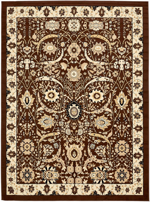 Brown 10' x 13' 1 Espahan Rectangle Area Rug 100% Polypropylene Stain Resistant Carpet With Cotton Backing Vivid Colorful Traditional Interior Design for Sale at Rug Engine