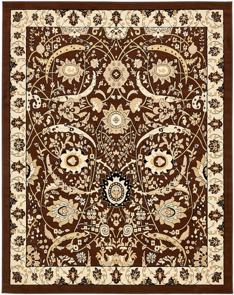 Brown 7' 10 x 10' Espahan Rectangle Area Rug 100% Polypropylene Stain Resistant Carpet With Cotton Backing Vivid Colorful Traditional Interior Design for Sale at Rug Engine