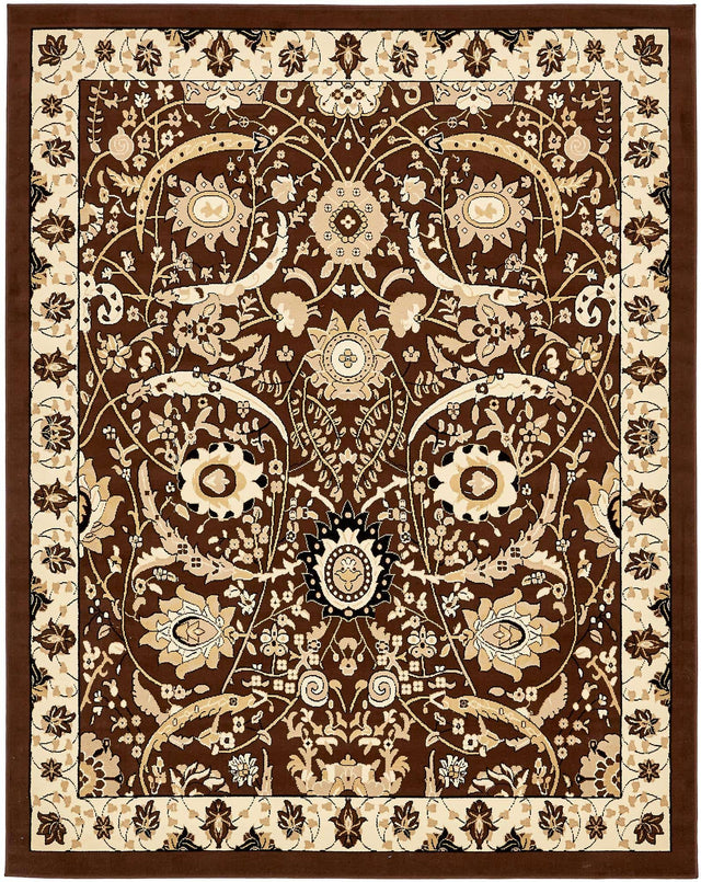 Brown 7' 10 x 10' Espahan Rectangle Area Rug 100% Polypropylene Stain Resistant Carpet With Cotton Backing Vivid Colorful Traditional Interior Design for Sale at Rug Engine