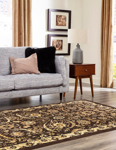 Brown 10' x 13' 1 Espahan Rectangle Area Rug 100% Polypropylene Stain Resistant Carpet With Cotton Backing Vivid Colorful Traditional Interior Design for Sale at Rug Engine